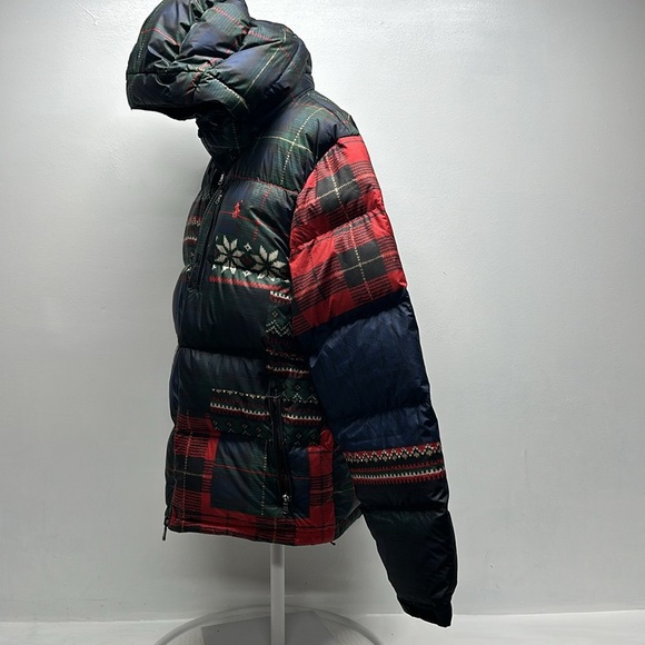 Polo Ralph Lauren The Gorham Ripstop Bomber Puffer Jacket Coat Patchwork L Large - Picture 9 of 12